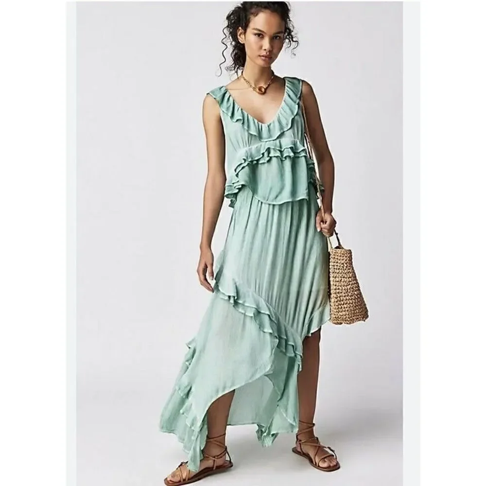Free People If Only two piece skirt top set Harbor outfit dress Size M NWOT